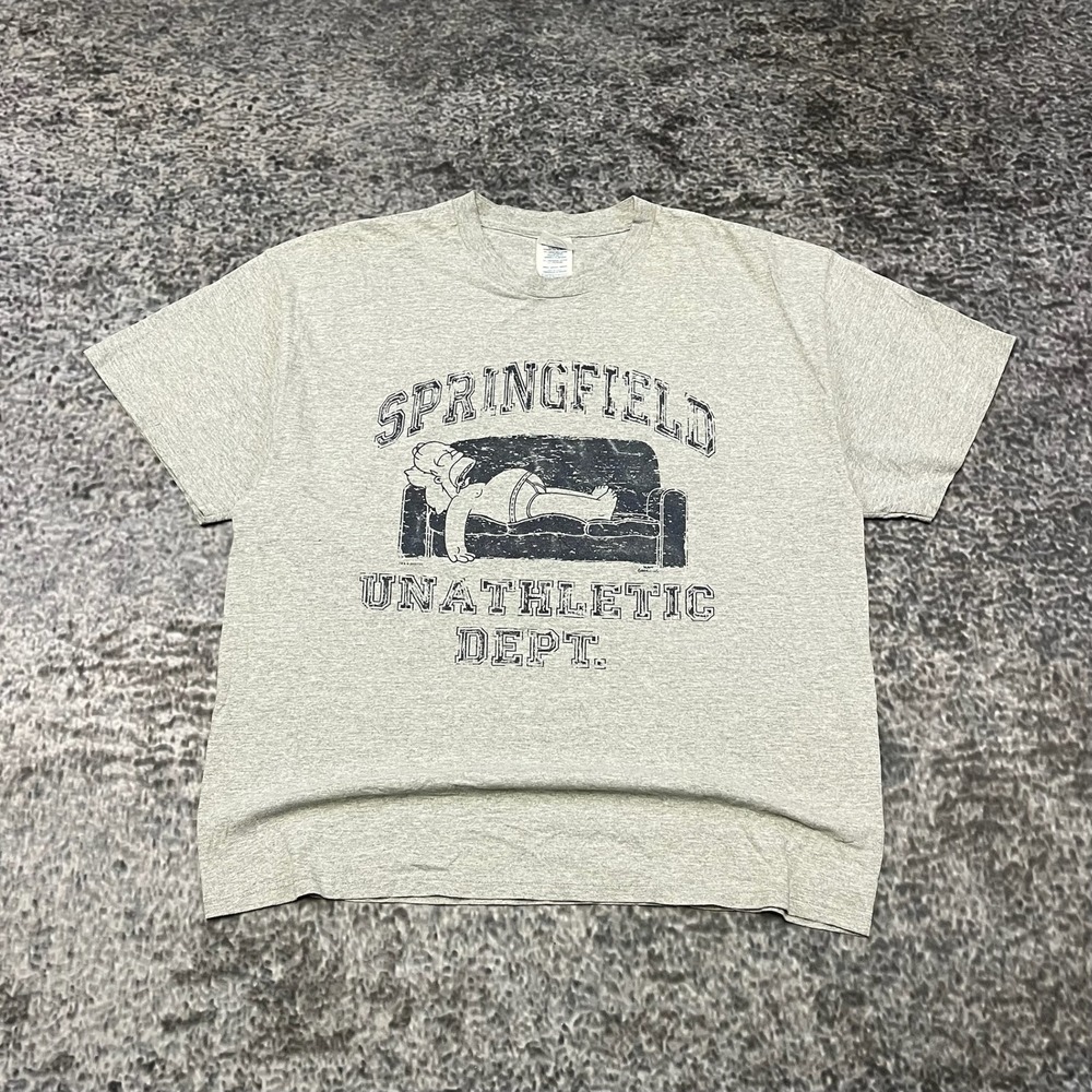 Vintage Y2K The Simpsons Springfield Unatheltic Dept T Shirt Mens XL Gray